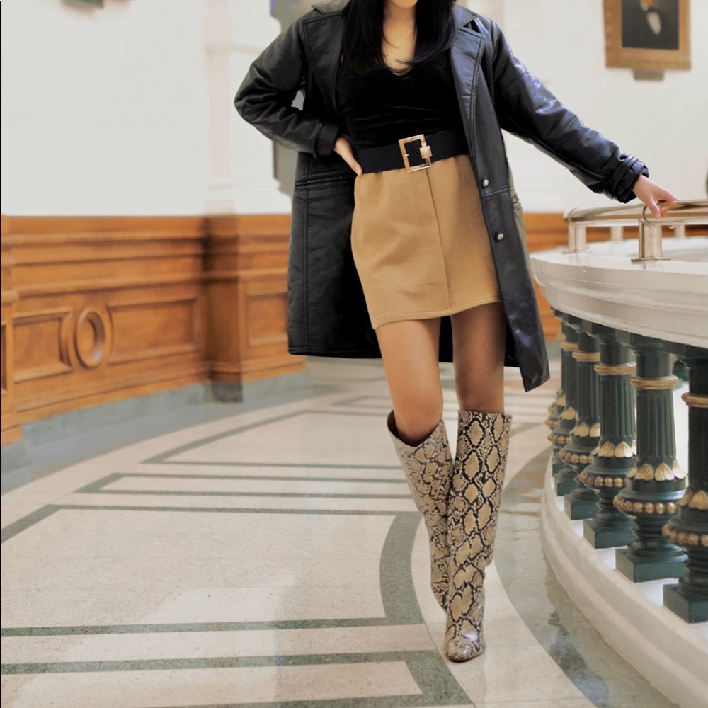 Zara Knee High Snake Skin Boot